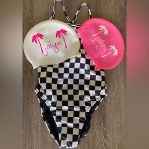 Bundle - Size 28 Jolyn Jackson 4 Checkered Suit + Two Jolyn Caps